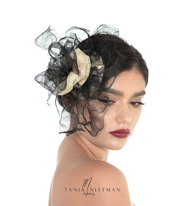 Mini-pălărie voaletă de seară „Julie”